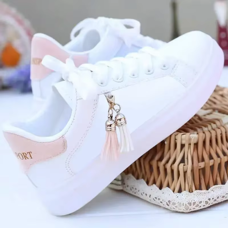 Baskets légères en cuir PU pour femmes, chaussures décontractées, chaussures de course basses, chaus
