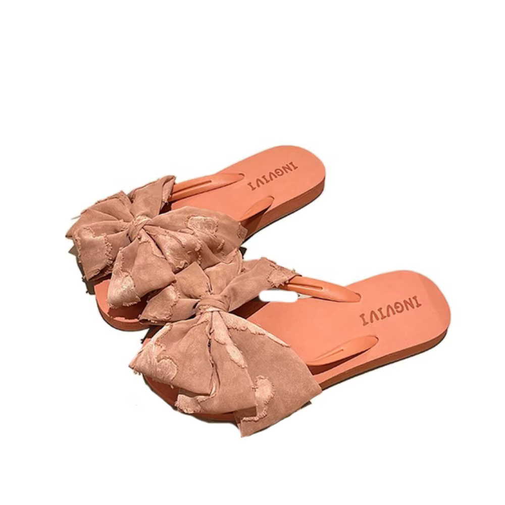 Tongs à nœud papillon à semelle souple tendance, antidérapantes, pour la plage, chaussures de plage