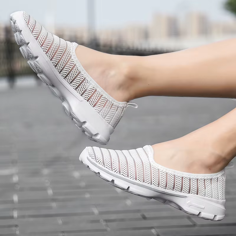 STRONGSHEN – baskets d'été pour femmes, chaussures plates à enfiler, mocassins de marche décontracté