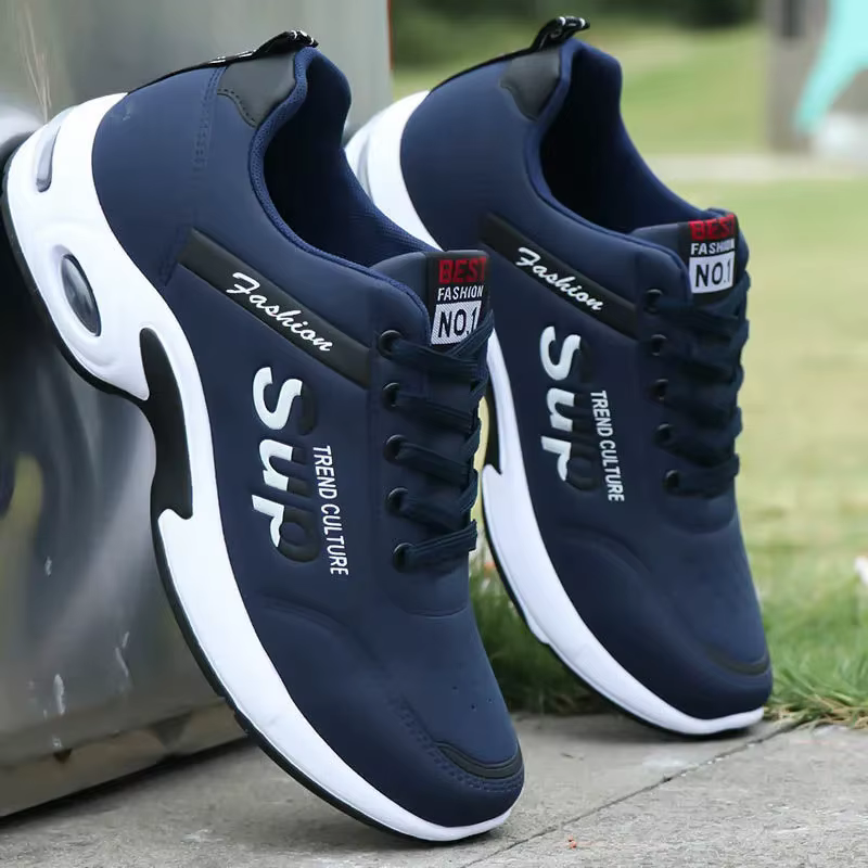 Chaussures de Sport en cuir pour hommes, baskets de course légères, décontractées, respirantes, anti