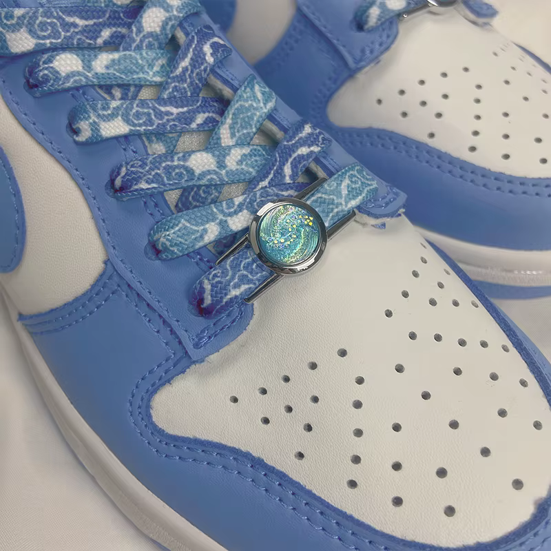 1 paire de lacets de luxe nébuleuse boucle en métal breloques de chaussures lacet décorations basket