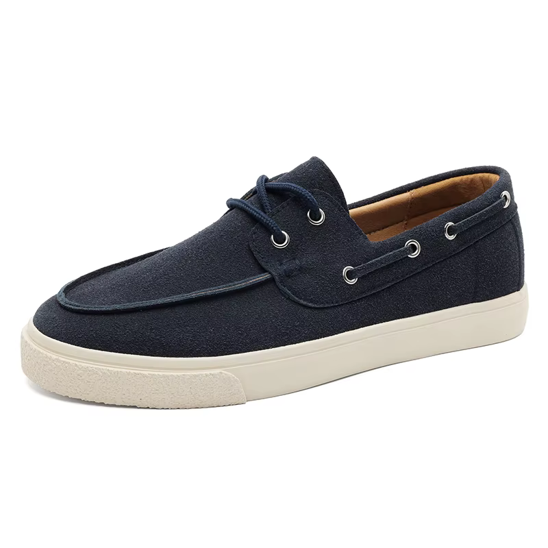 Mocassins décontractés pour hommes, chaussures bateau en daim à semelle épaisse, antidérapantes, res