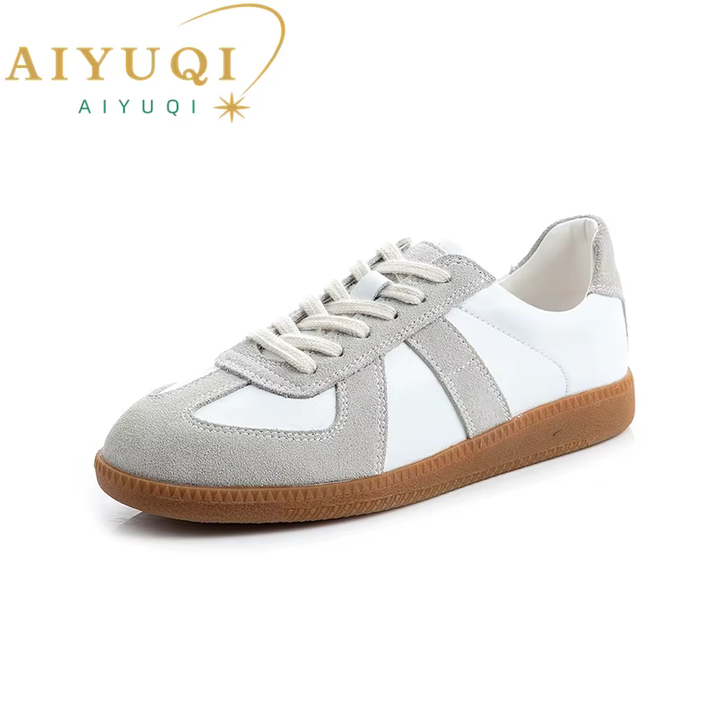 AIYUQI Baskets pour femmes 2026 Nouveauté en cuir véritable Chaussures décontractées plates de print