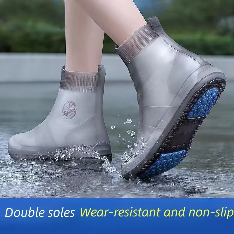 Couvre-chaussures imperméables en Silicone, bottes de pluie antidérapantes, baskets unisexes, protec
