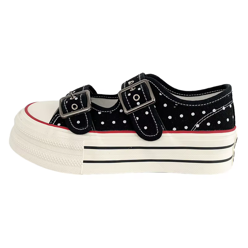 Nouvelles Chaussures Montantes en Toile Mary Jane pour Femme 2026 avec Bride à Boucle – Baskets Vulc