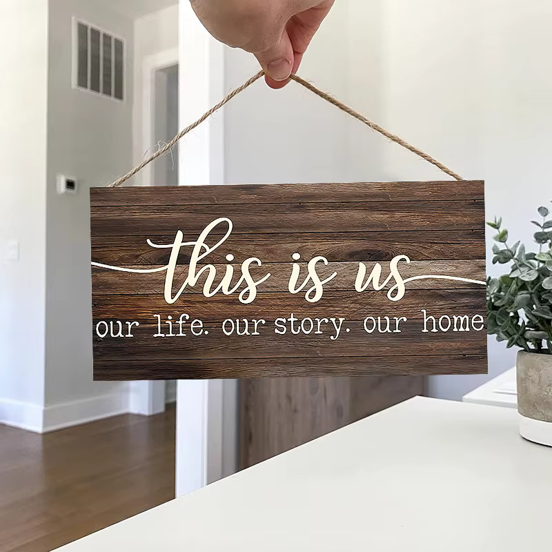 Décor mural rustique This is us, plaques d'art en bois, signe de porte pour la maison, salon, décor