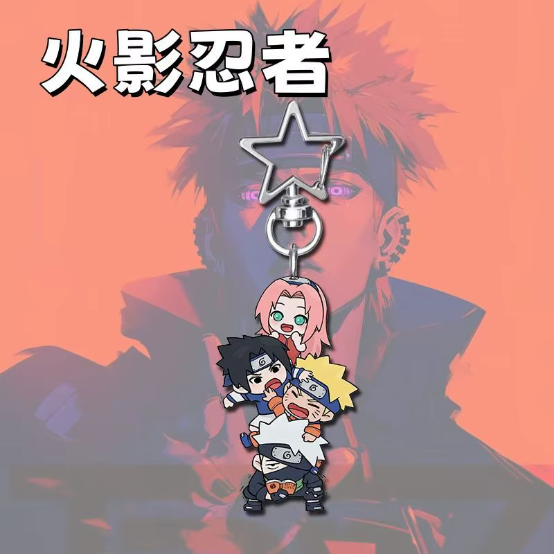 Nouveau porte-clés personnalisé Naruto Uchiha Sasuke, Uzumaki Naruto, personnage de dessin animé, ac