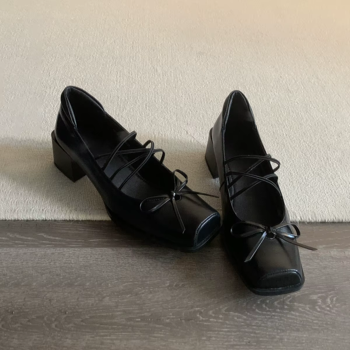 Chaussures Mary Jane pour femmes, en cuir véritable exquis, talons bas, chaussures décontractées à b