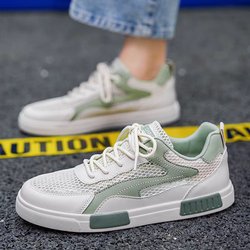 Chaussures de sport de marche respirantes pour hommes, baskets plates en maille canisée, chaussures 