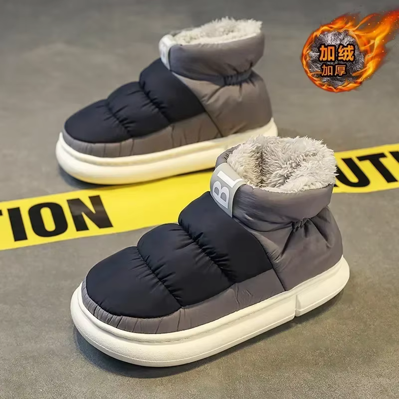 Bottes de neige pour hommes et femmes, chaussures en coton épais et confortables, imperméables, anti
