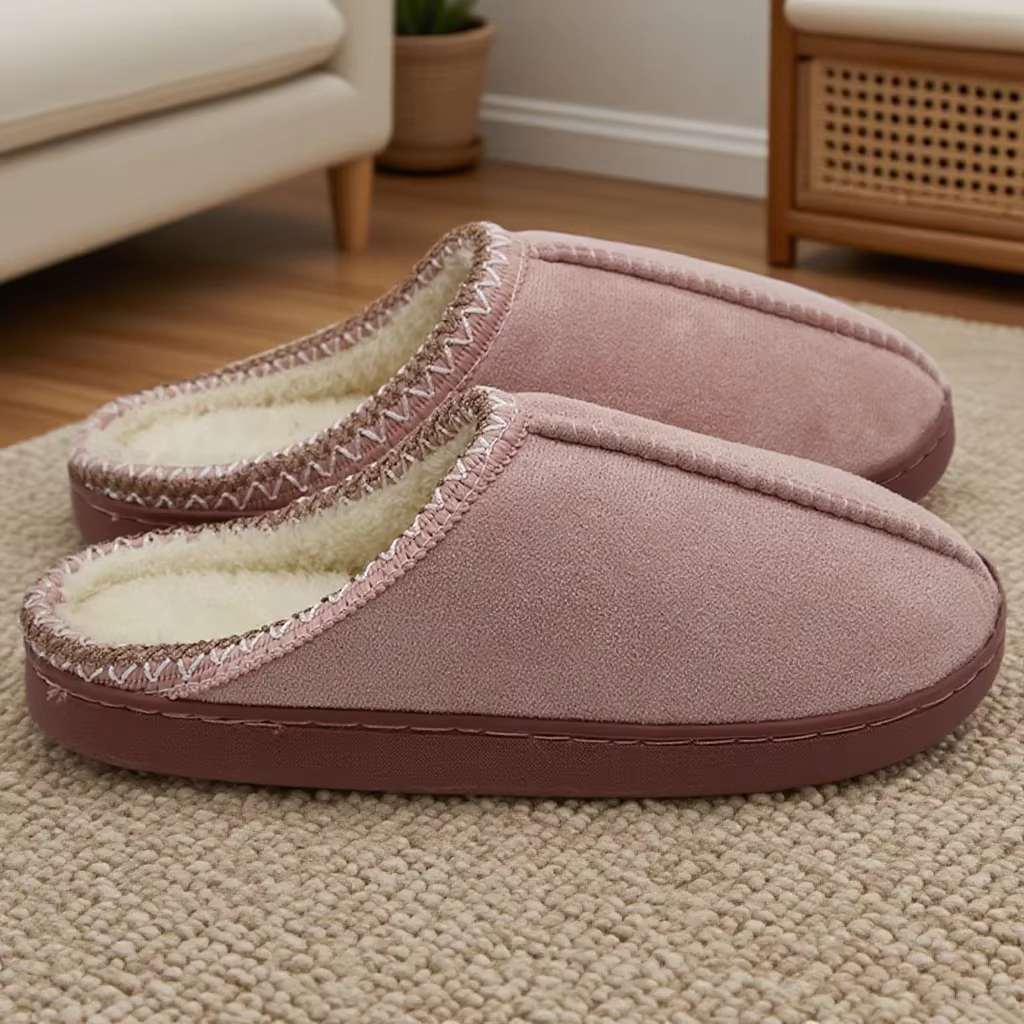 Pantoufles en coton pour l'automne et l'hiver, semelles épaisses, antidérapantes, semelle chaude dou