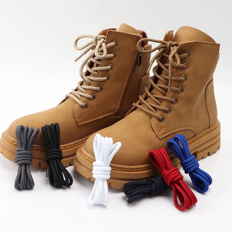 Lacets ronds classiques en Polyester Durable pour baskets, lacets de bottes solides pour chaussures