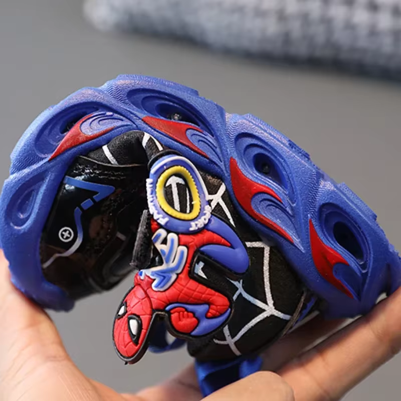 Baskets de dessin animé Disney pour enfants, SpidSuffolk, lumière LED, chaussures de sport pour garç