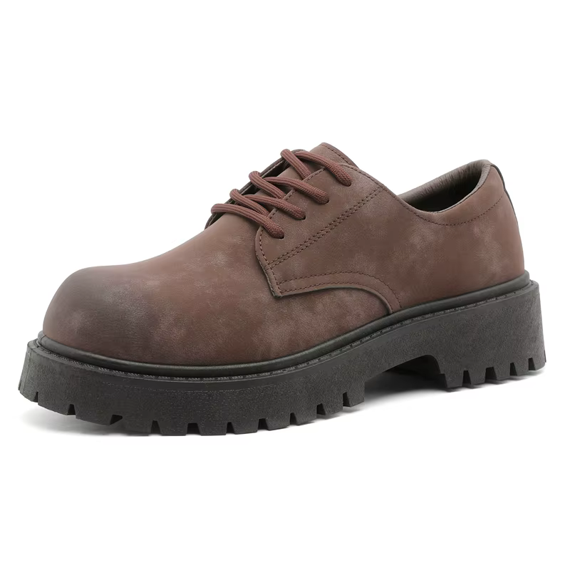 Chaussures Derby montantes à plateforme rétro de style anglais pour hommes, ajout de hauteur avec de
