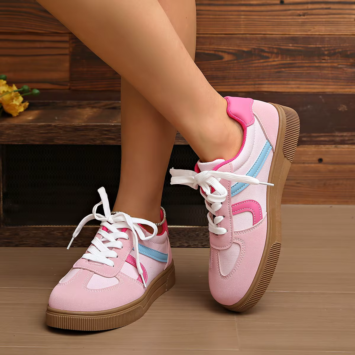 Chaussures de sport plates pour femmes, vente chaude, couleurs mélangées, nouvelle collection printe
