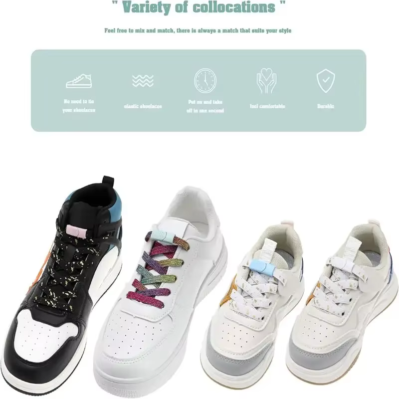 1 paire de lacets sans cravate avec boucle magnétique sans lacets pour chaussures paresseuses avec f