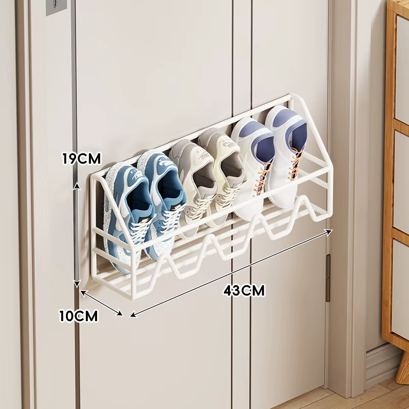 Meuble à chaussures mural multi-niveaux pour la maison, rangement compact et étroit pour chaussures,