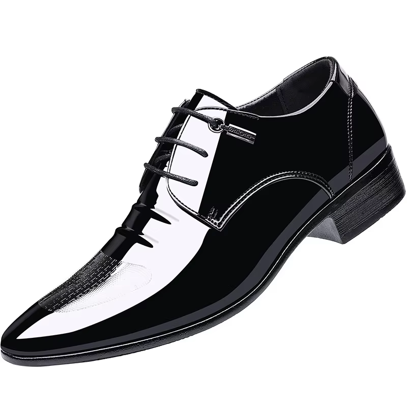 Chaussures Oxford de Luxe en Cuir Verni Respirant pour Homme, Plates de Bureau et de Mariage, de Cou