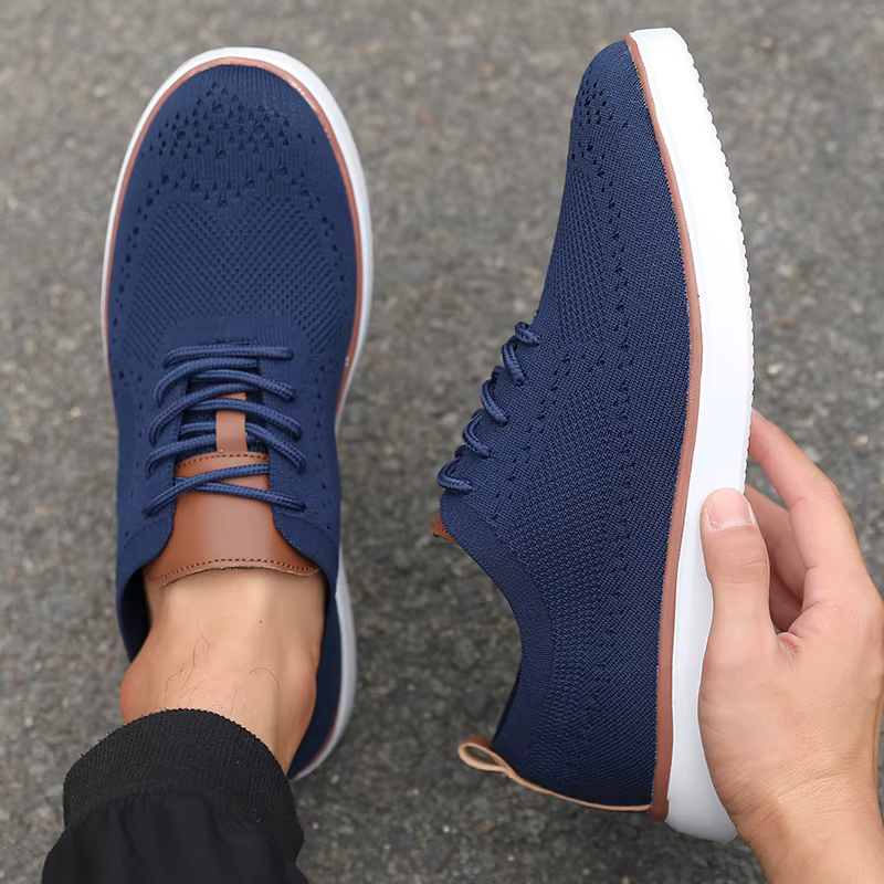 Chaussures décontractées élégantes pour hommes, tige en maille respirante, semelle intérieure confor