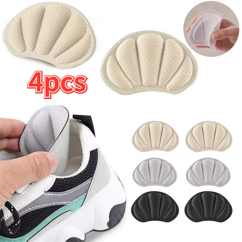 Semelles intérieures autocollantes pour talons de sport, 4 pièces, pour chaussures de course, réduct