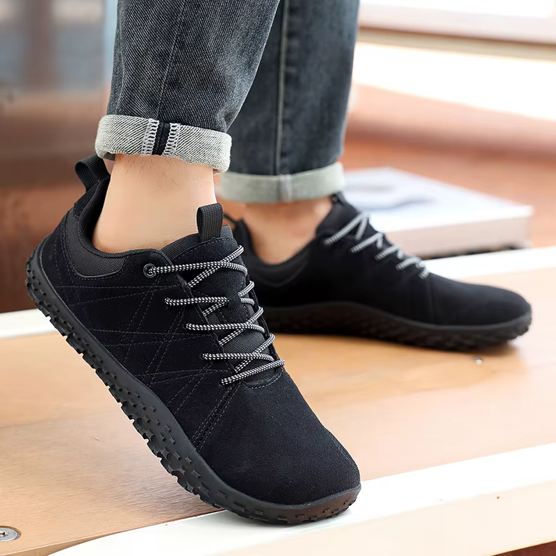 Chaussures en cuir suédé tissu PU chaussure à bout large chaussure de randonnée antidérapante vêteme