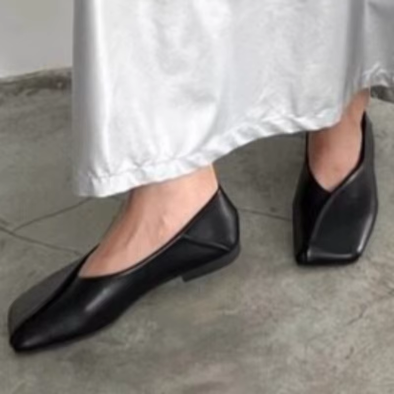 Chaussures plates à bout carré pour femmes, mocassins décontractés et élégants, sandales peu profond