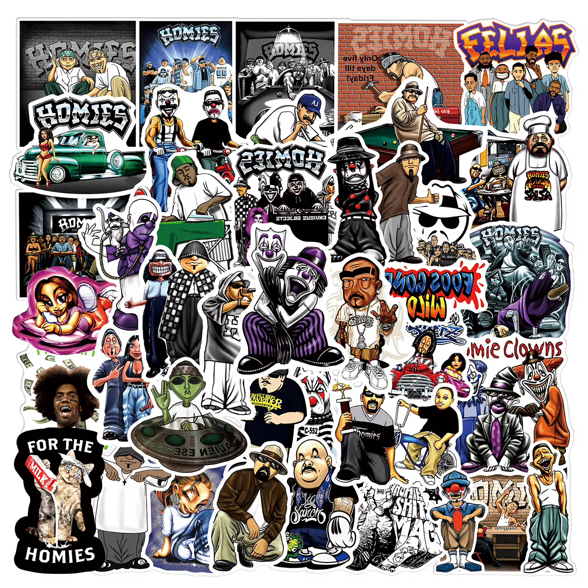 Zones ies-Autocollants étanches en vinyle esthétique, Cool Graffiti, Hip Hop, Bro, DIY Sticker, Phon