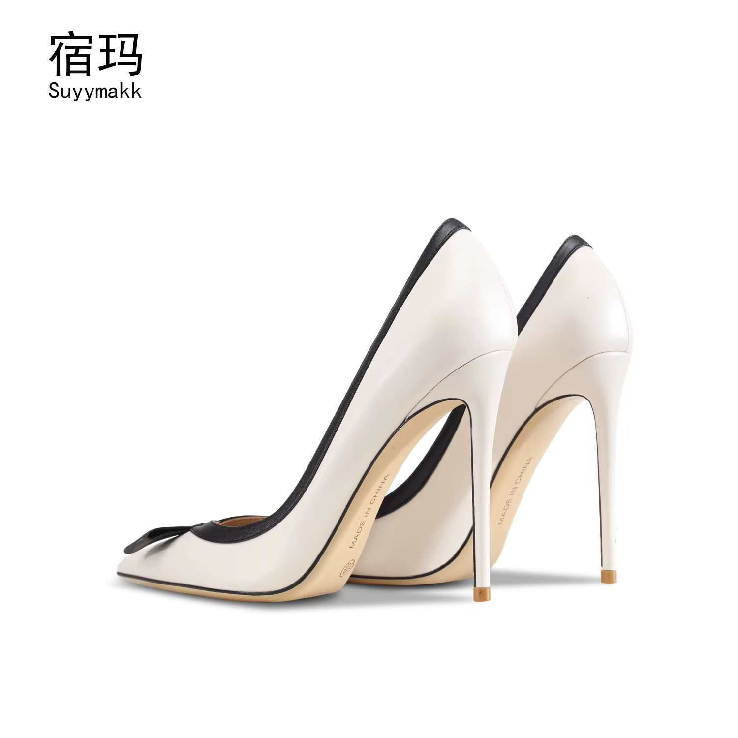 Escarpins pointus à talons hauts avec nœud papillon pour femmes, chaussures de luxe pour dames, robe
