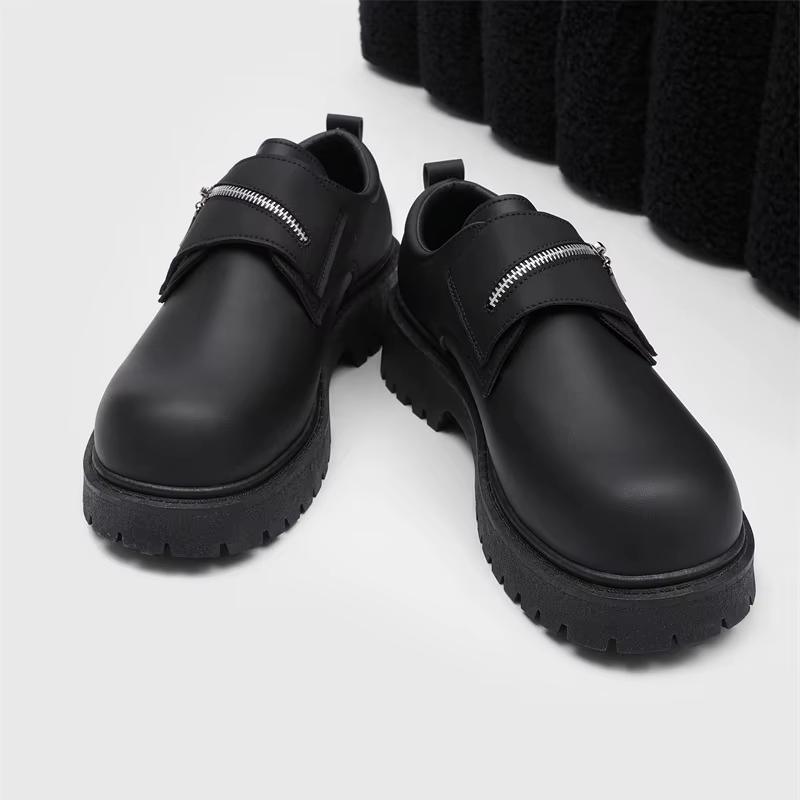 Bottes décontractées pour hommes à semelle épaisse et rehaussement discret, modèle 2026, à bout larg