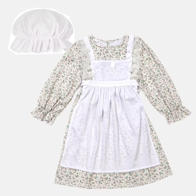 Robe à imprimé Floral mexicain de Style victorien pour filles, Costume de spectacle ethnique, tenue 