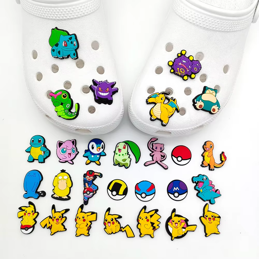 MINISO 27 pièces Pokemon Pikachu chaussures breloques pour sabots sandales décoration PVC dessin ani