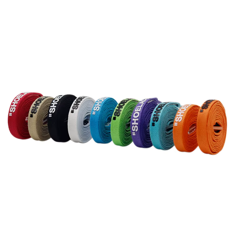 Lacets plats en Polyester, 8mm de diamètre, 10 couleurs, pour baskets décontractées, longueur 120/14