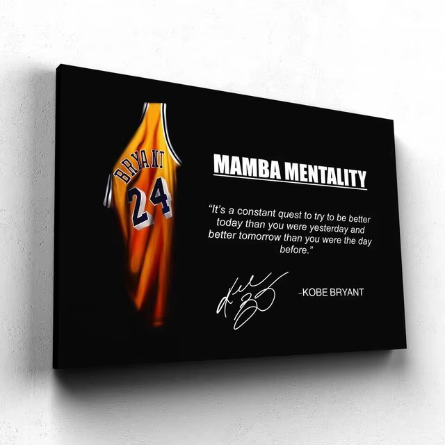 Affiche de peinture sur toile inspirante pour la décoration intérieure, Basketball Star Jersey Mamba