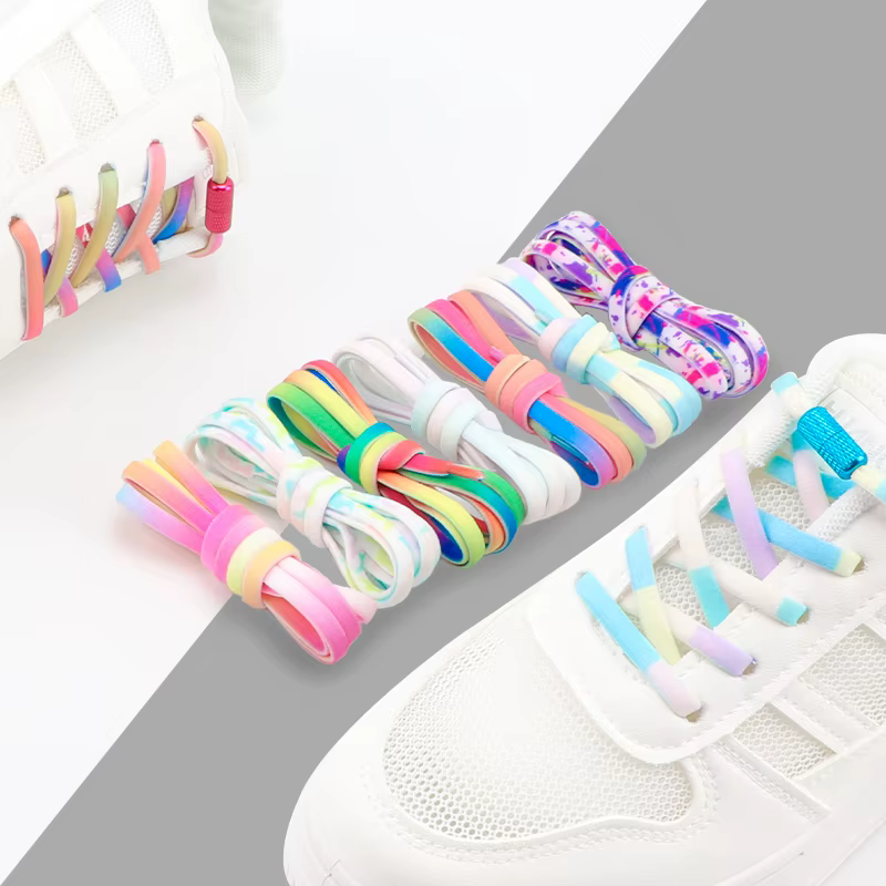 Lacets de tennis élastiques colorés pour enfants et adultes, baskets rondes arc-en-ciel, accessoires