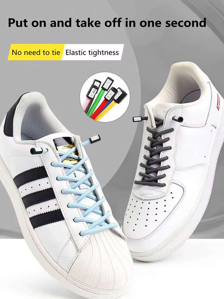 4 pièces belle boucle de chaussure lacets élastiques baskets bande de caoutchouc lacets demi-cercle