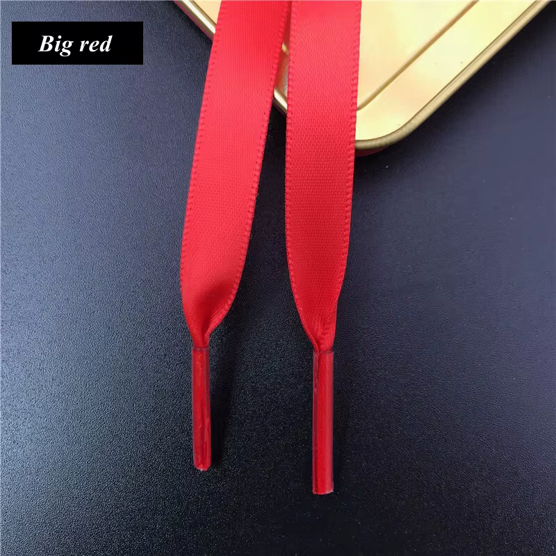 1 paire de lacets en ruban de soie satinée 80/100/120/150CM longueur Sneaker chaussures de Sport den