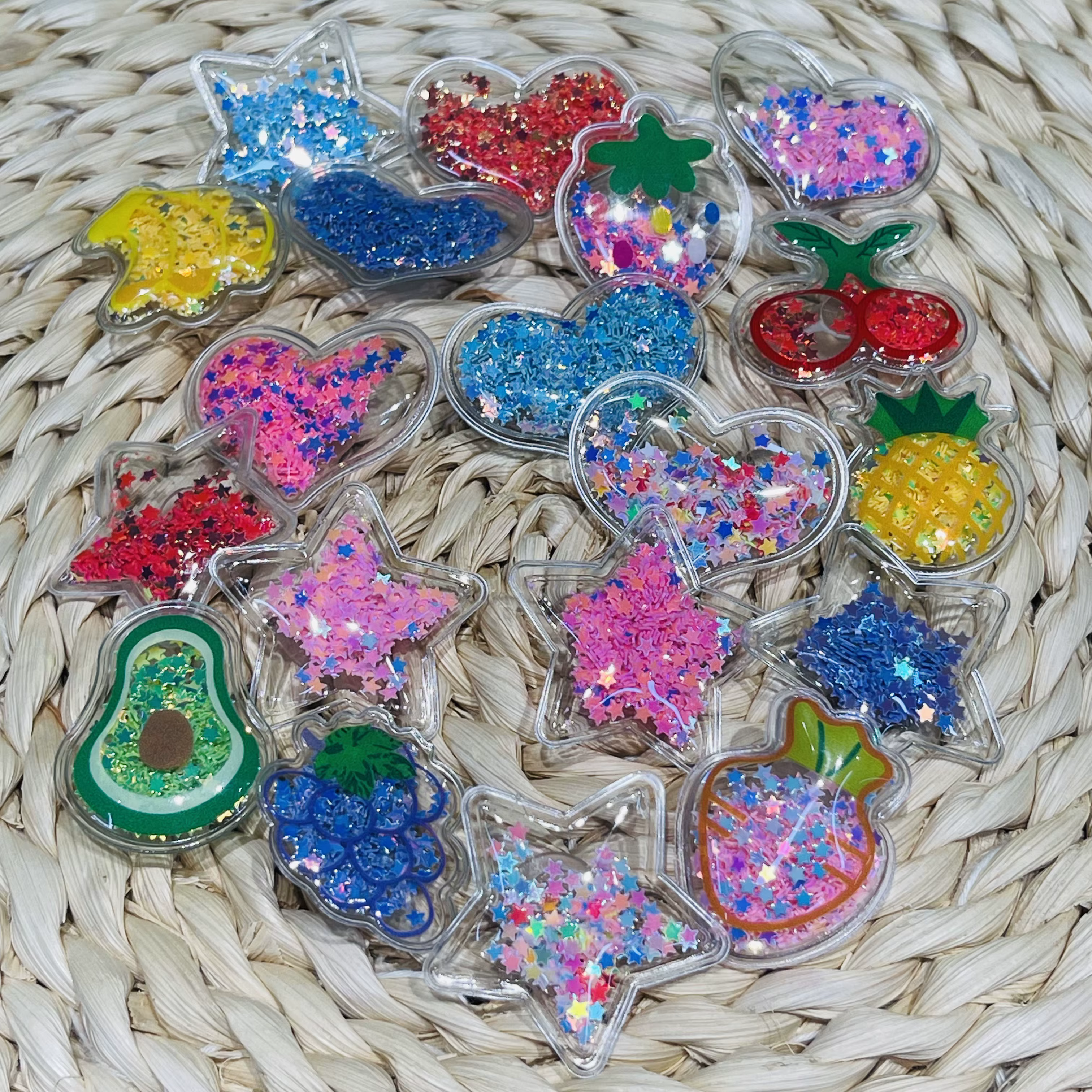 Offres spéciales 1-19 pièces étoiles brillantes enfants chaussures de jardin décoration résine chaus