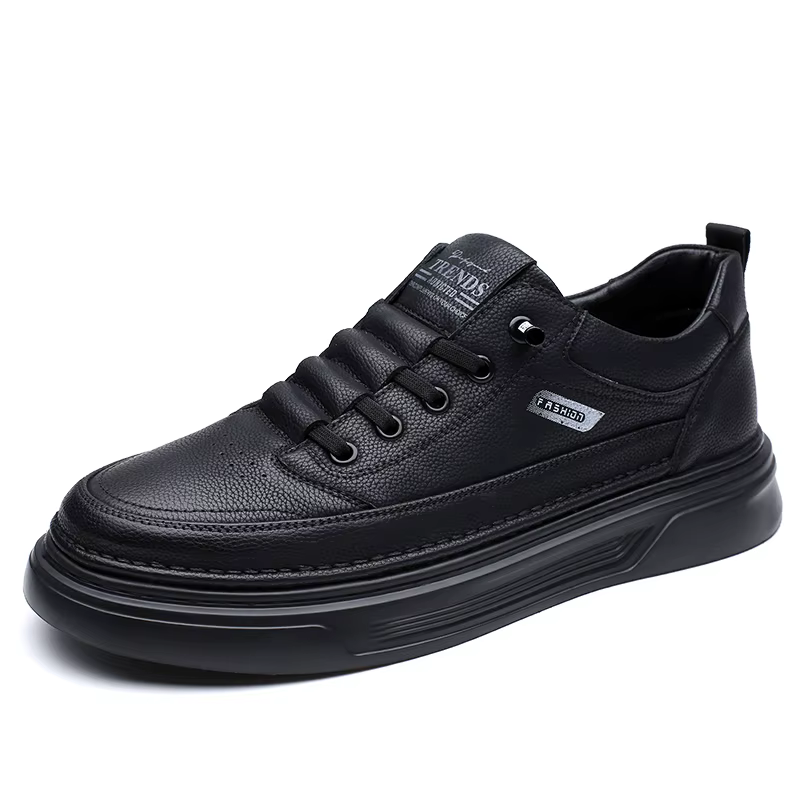 Chaussures décontractées en cuir PU pour hommes, style britannique, chaussures plates pour la marche