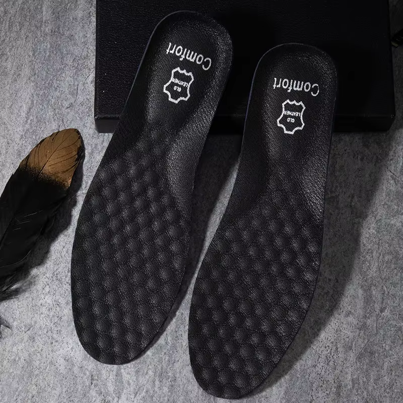 1 paire de semelles intérieures de chaussures en cuir pour pieds, Support d'arc, semelle orthopédiqu