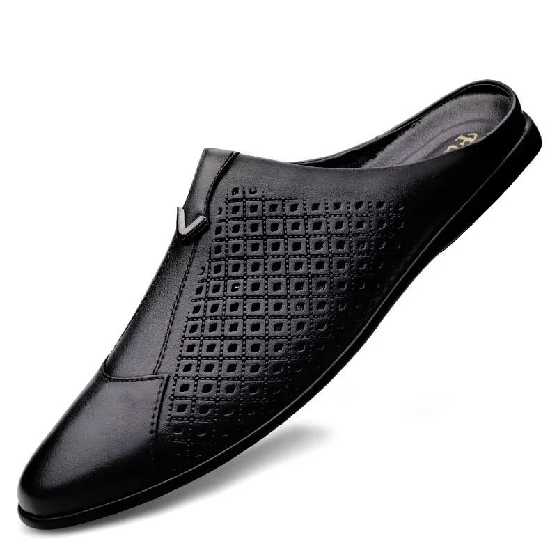 Mocassins d'été en cuir pour hommes, chaussures de conduite, mules, tennis, blanc, 2024