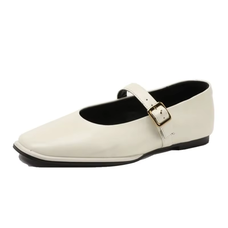 AIYUQI Chaussures Mary Jane pour femme en cuir véritable, Nouveauté 2026, Ballerines à bout carré en