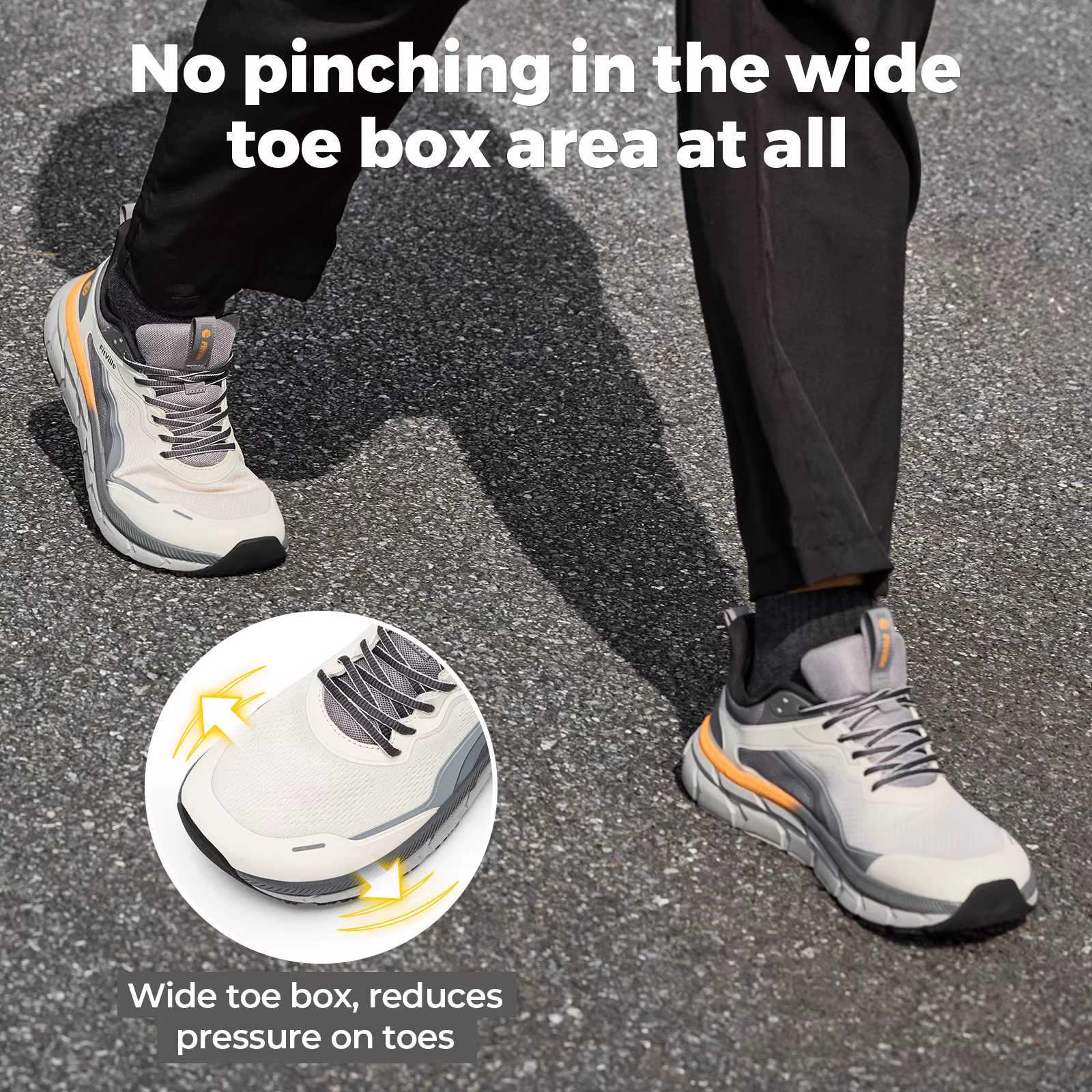 Fittington chaussures de marche larges pour hommes chaussures de course légères chaussures à bout la