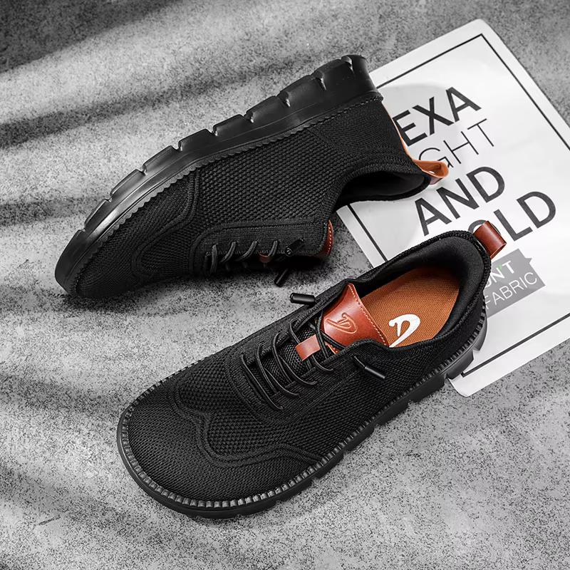 Élégant hommes large boîte chaussures pieds nus chaussures décontracté maille richelieu baskets mini