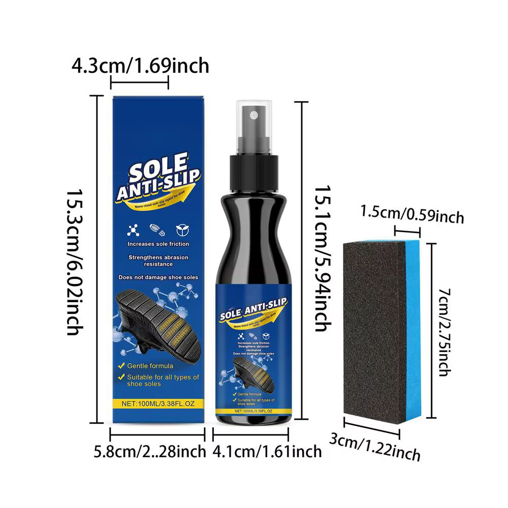 Spray Antidérapant Longue Durée pour Chaussures – Protection Adhérence pour Baskets, Chaussures de F