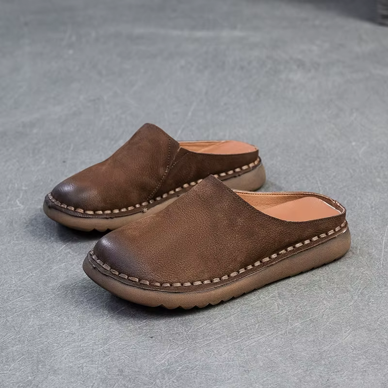 GKTINOO 2026 Nouvelles sandales plates d'été en cuir véritable à semelle souple, faites à la main, s
