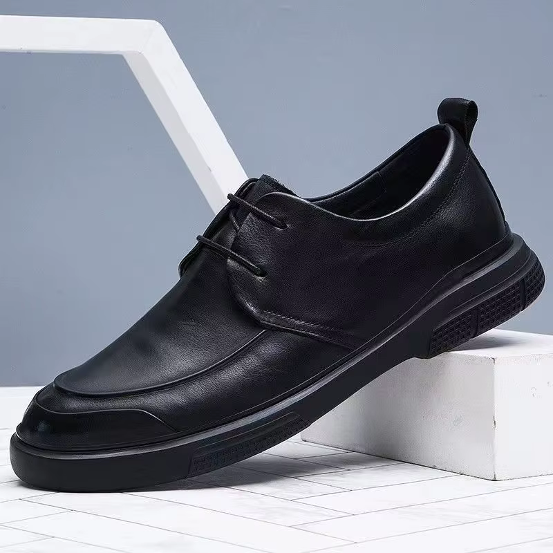 Chaussures en cuir véritable hommes chaussures décontractées Style britannique plat marque mâle chau