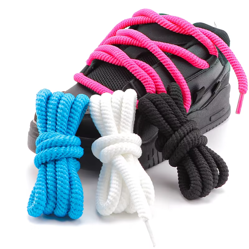 Lacets ronds en coton et lin pour baskets, bottes de Sport, chaussures de planche appropriées, toile