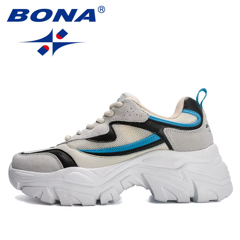 BONA-Baskets d'extérieur légères et respirantes pour femme, chaussures de marche à plateforme, nouve
