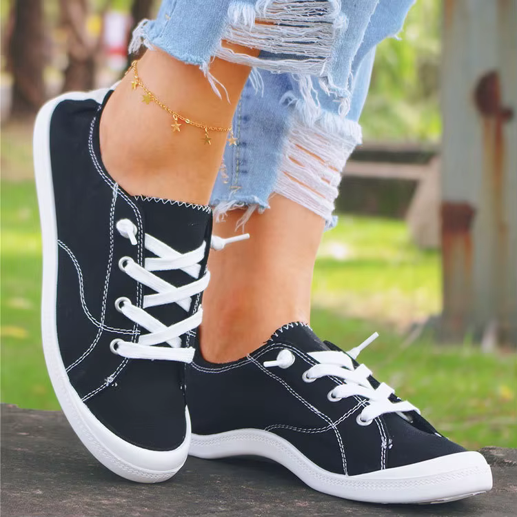 Chaussures basses en toile pour femmes 2026 : Nouvelles semelles intérieures en coton pour un confor