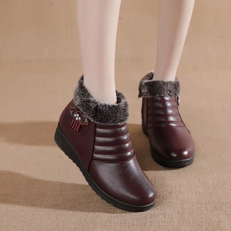 Chaussures d'hiver confortables doublées de polaire, à semelle plate et souple, en coton, pour les m